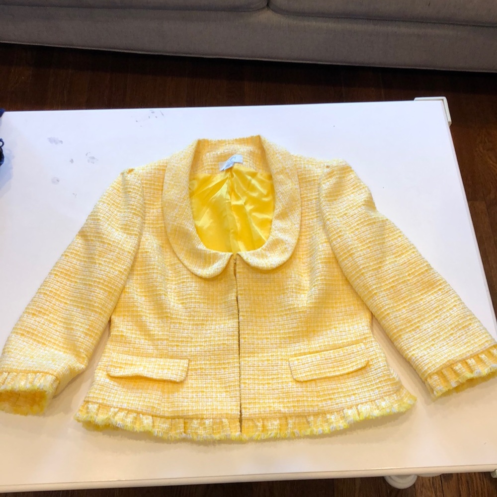 Yellow Tweed AnnTaylor LOFT Blazer